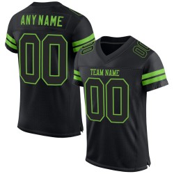 Football Green Black-Neon Mesh Custom Jersey Authentic Black