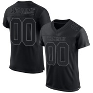 Black Custom Steel Jersey Mesh Football Gray Authentic