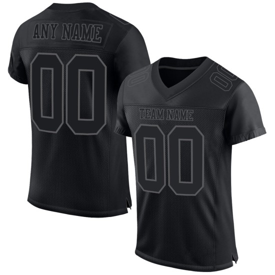 Black Custom Steel Jersey Mesh Football Gray Authentic