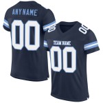Navy Authentic White-Light Mesh Jersey Custom Football Blue