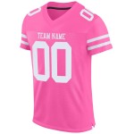 Football Jersey Authentic Pink White Custom Mesh