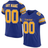 Authentic Gold-White Jersey Custom Royal Mesh Football