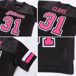 Black Jersey Football Mesh Pink-White Custom Authentic