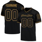 Black Throwback Mesh Authentic Jersey Football Gold Custom Black-Old