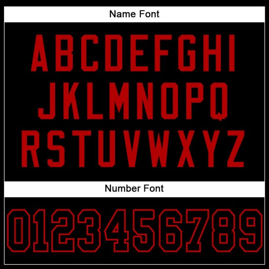 Jersey Black Mesh Football Custom Black-Red Authentic